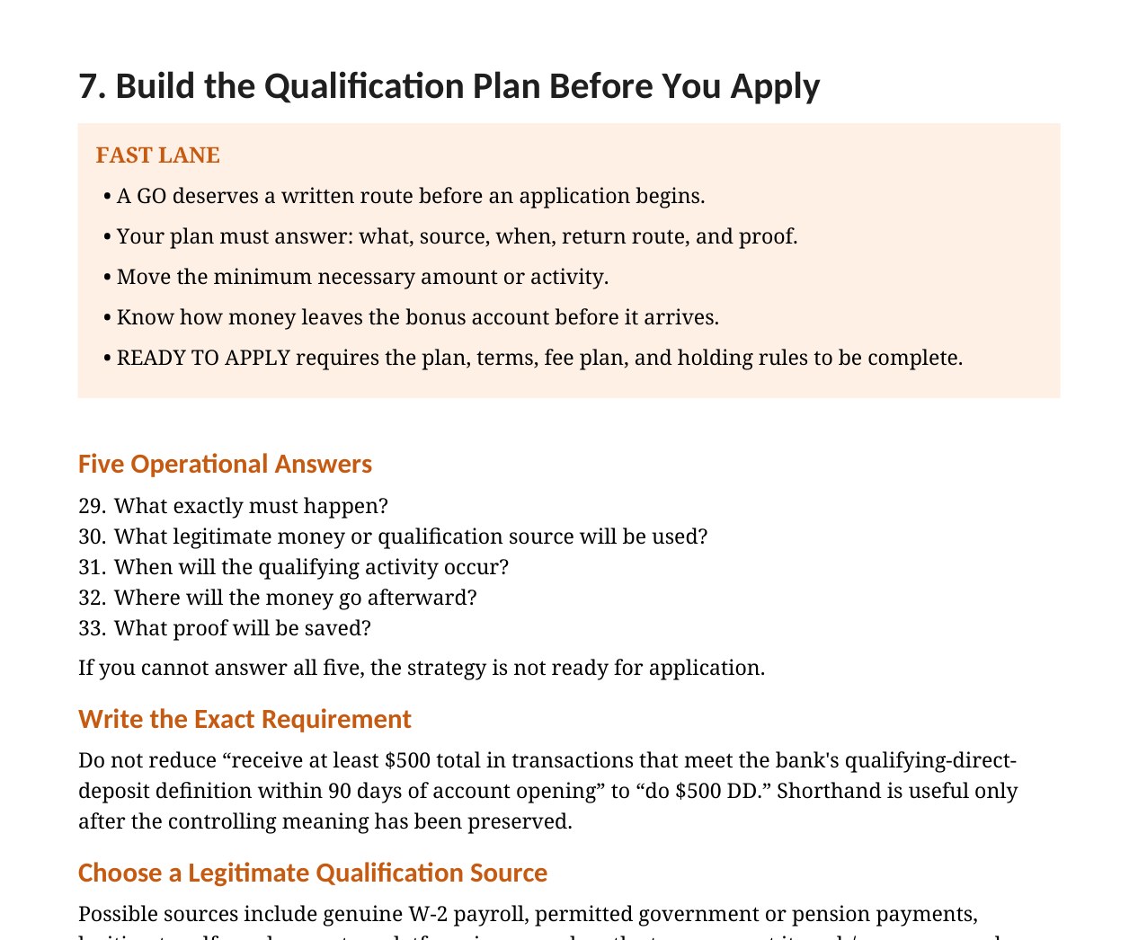 Focused preview of Build the Qualification Plan Before You Apply